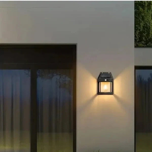 Solar LED Wall Lantern Light with Motion Sensor – Waterproof Outdoor Garden & Porch Light