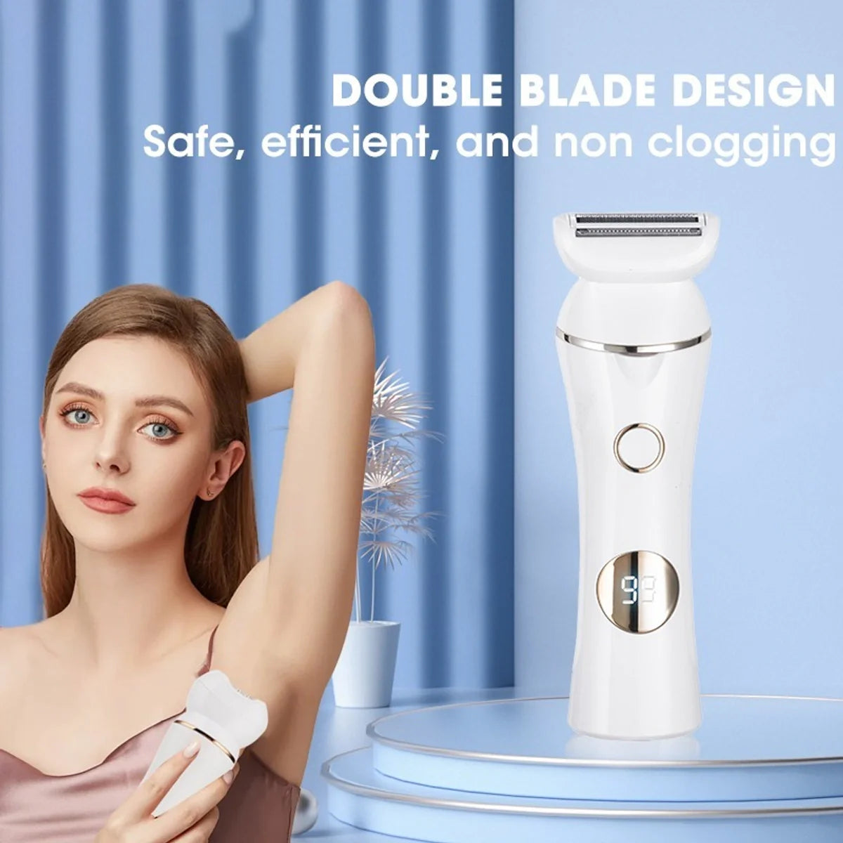 3-in-1 Rechargeable Electric Epilator & Shaver with Digital Display – Cordless Hair Removal Device for Women