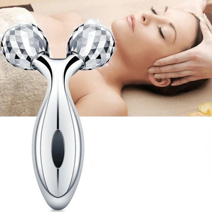 3D Diamond Roller Facial Massager – Dual Ball Face & Body Lifting Tool for Skin Tightening, Anti-Aging & Relaxation