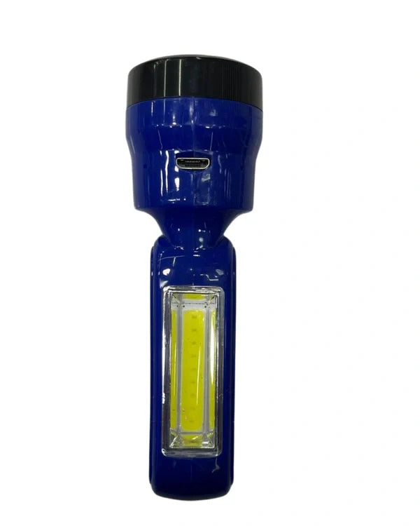 Rechargeable LED Flashlight with COB Side Light – Portable Emergency Torch for Home & Outdoor Use