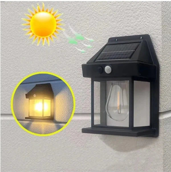 Solar LED Wall Lantern Light with Motion Sensor – Waterproof Outdoor Garden & Porch Light