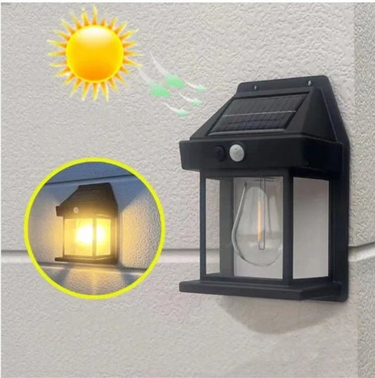 Solar LED Wall Lantern Light with Motion Sensor – Waterproof Outdoor Garden & Porch Light