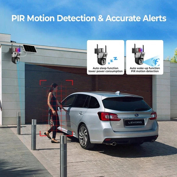 4MP Ultra HD Solar Powered 4G PTZ Security Camera | SIM & WiFi Support, 360° Rotation, Night Vision, Remote Monitoring Outdoor Camera