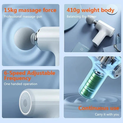 Dutoofree Rechargeable Deep Tissue Massage Gun with 4 Interchangeable Heads | Portable Muscle Massager for Pain Relief, Recovery & Relaxation