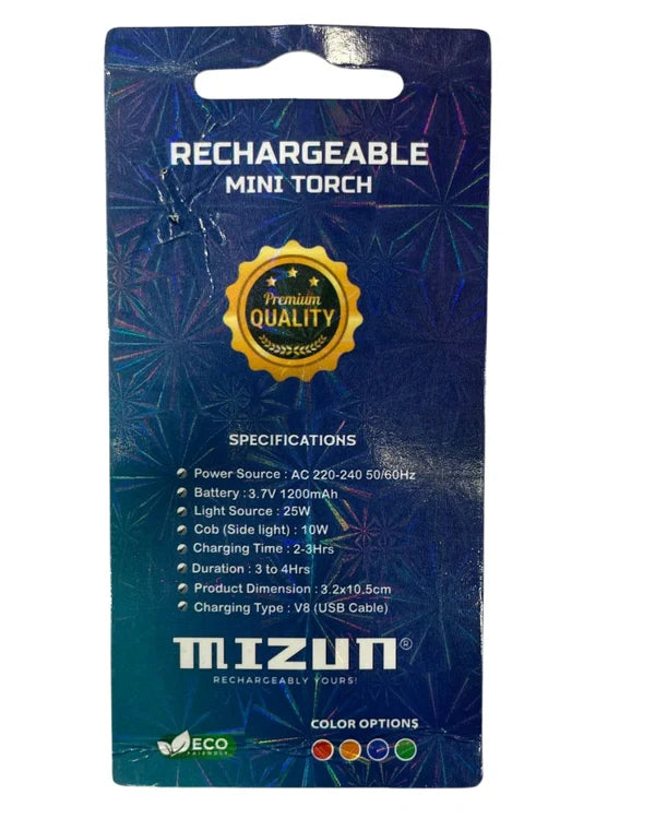 Rechargeable LED Flashlight with COB Side Light – Portable Emergency Torch for Home & Outdoor Use