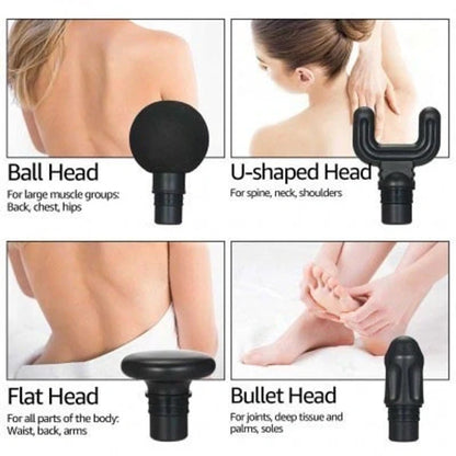 Deep Tissue Massage Gun – Handheld Percussion Muscle Massager with Multiple Heads for Pain Relief & Recovery