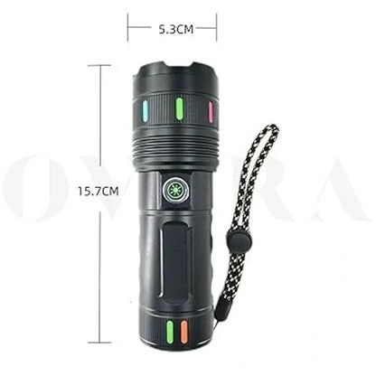 Rechargeable High-Power LED Flashlight Torch with Multiple Light Modes | Waterproof Portable Tactical Torch