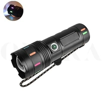 Rechargeable High-Power LED Flashlight Torch with Multiple Light Modes | Waterproof Portable Tactical Torch