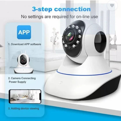 Smart Indoor WiFi PTZ Security Camera | 3-Step App Setup, HD Night Vision, Two-Way Audio, Remote Monitoring for Home & Office