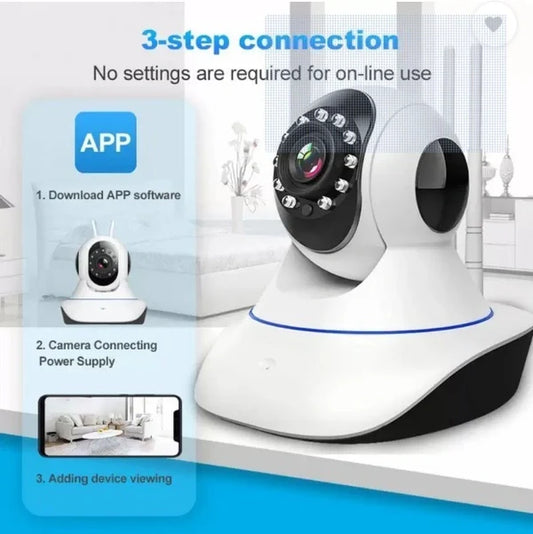 Smart Indoor WiFi PTZ Security Camera | 3-Step App Setup, HD Night Vision, Two-Way Audio, Remote Monitoring for Home & Office