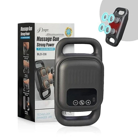 Strong Power Handheld Massage Gun with 4 Massage Heads, Adjustable Intensity & Deep Tissue Relief – Rechargeable Muscle Massager for Full Body Relaxation