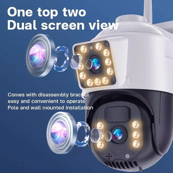 8MP Dual-Lens Solar Powered 4G PTZ Security Camera | Human Detection, Remote Monitoring, Built-in Battery, 360° Outdoor Surveillance (V360 Pro App)