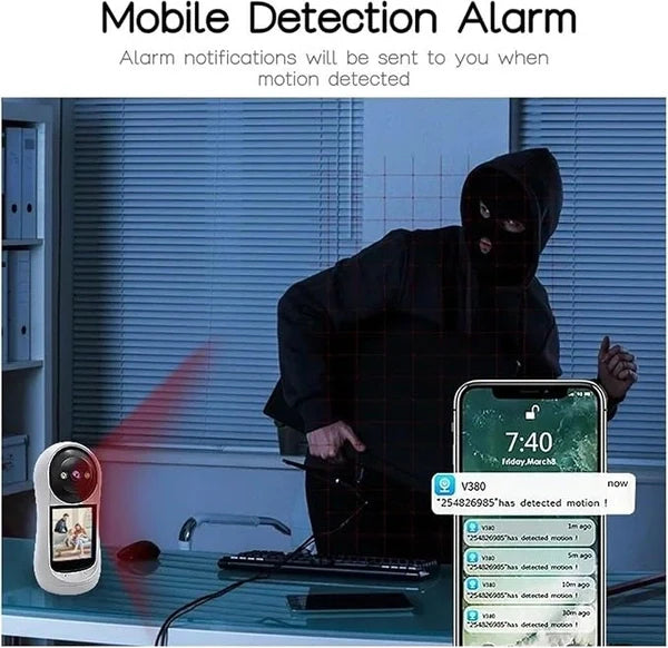 Smart Indoor Video Calling Security Camera with Built-in Screen | Two-Way Video & Audio, Motion Detection, Remote Monitoring, Home & Office Surveillance