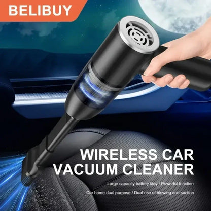 BELIBUY Portable Rechargeable Handheld Vacuum Cleaner | High Suction Mini Vacuum with Multiple Nozzles for Car, Home & Office Cleaning