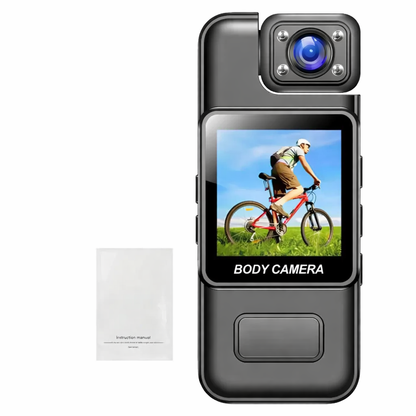 4K Ultra HD WiFi Body Camera with LCD Screen | Night Vision, One-Click Recording, Compact Wearable Action Cam