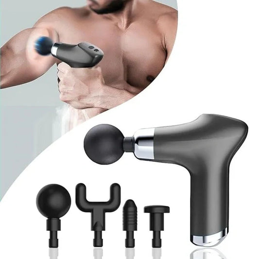 Deep Tissue Massage Gun – Handheld Percussion Muscle Massager with Multiple Heads for Pain Relief & Recovery