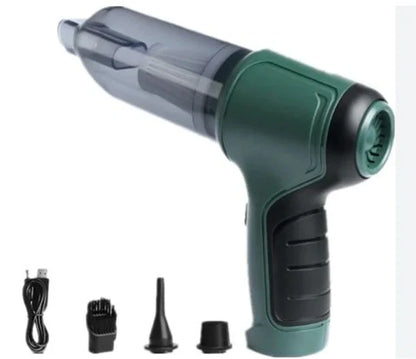 Cordless Handheld Vacuum Cleaner & Air Duster – Rechargeable Portable Cleaner with Multiple Nozzle Attachments