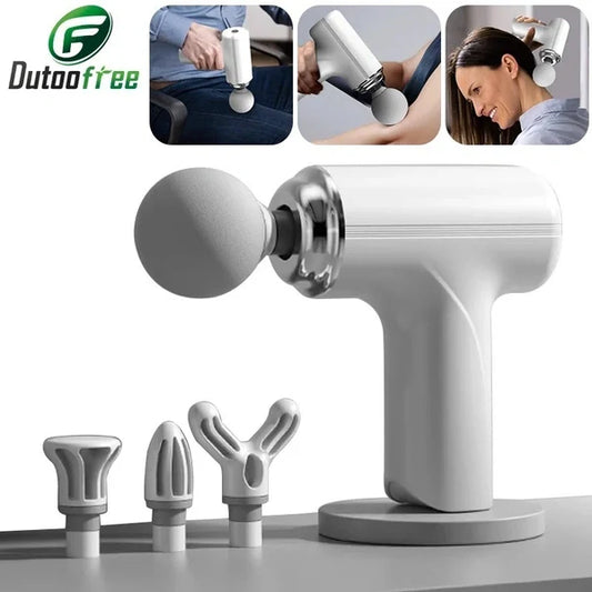 Dutoofree Rechargeable Deep Tissue Massage Gun with 4 Interchangeable Heads | Portable Muscle Massager for Pain Relief, Recovery & Relaxation
