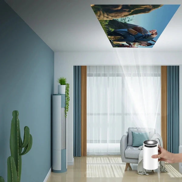 Smart Mini WiFi Projector with Auto Focus | 720P Native HD, 120 ANSI Lumens, 130″ Screen, Built-in Stereo Speaker for Home Cinema