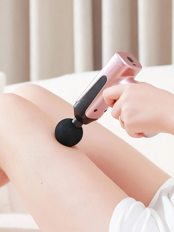 Rechargeable Percussion Massage Gun with 6 Interchangeable Heads | Deep Tissue Muscle Massager for Pain Relief, Recovery & Relaxation