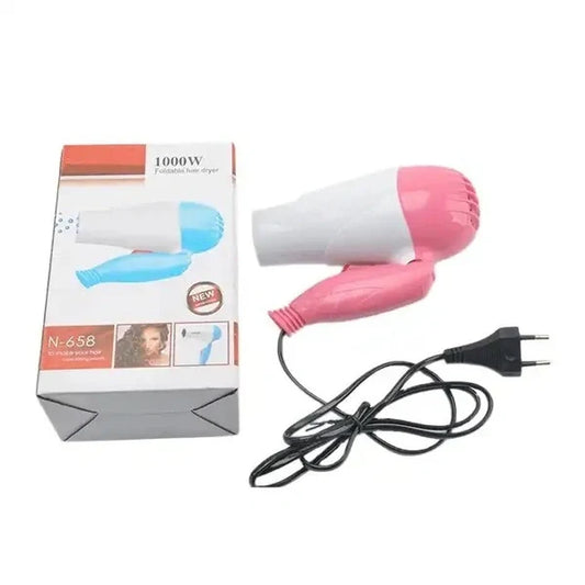 1000W Foldable Hair Dryer | Compact Lightweight Hair Dryer with Hot & Cool Air for Home and Travel Use