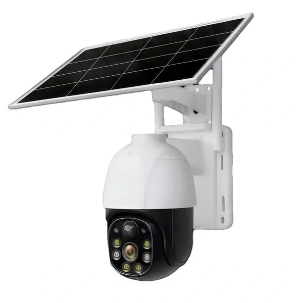 Solar Powered PTZ Outdoor Security Camera with Built-in Battery | Full-Color Night Vision, 360° Coverage, Weatherproof Surveillance Camera