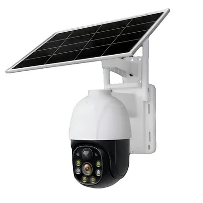 Solar Powered PTZ Outdoor Security Camera with Built-in Battery | Full-Color Night Vision, 360° Coverage, Weatherproof Surveillance Camera