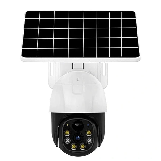 Solar Powered PTZ Outdoor Security Camera with Built-in Battery | Full-Color Night Vision, 360° Coverage, Weatherproof Surveillance Camera