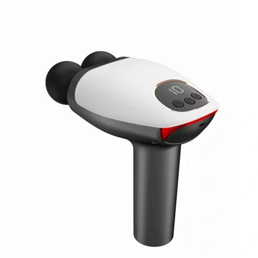 Dual-Head Percussive Massage Gun with Digital Display – Rechargeable Deep Tissue Muscle Massager for Pain Relief & Recovery