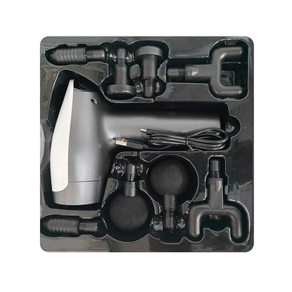 Dual-Head Percussive Massage Gun with Digital Display – Rechargeable Deep Tissue Muscle Massager for Pain Relief & Recovery