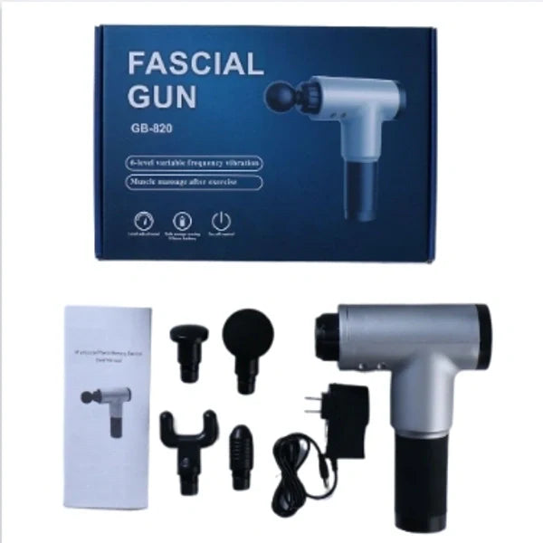 Professional Fascia Massage Gun with Multiple Attachments – Deep Tissue Percussion Massager for Muscle Recovery & Pain Relief
