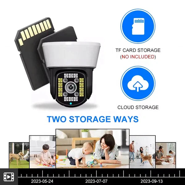 Smart Indoor PTZ Security Camera with Dual Storage | TF Card & Cloud Support, Motion Detection, Full-Color Night Vision