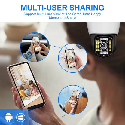 Smart Indoor PTZ Security Camera with Dual Storage | TF Card & Cloud Support, Motion Detection, Full-Color Night Vision