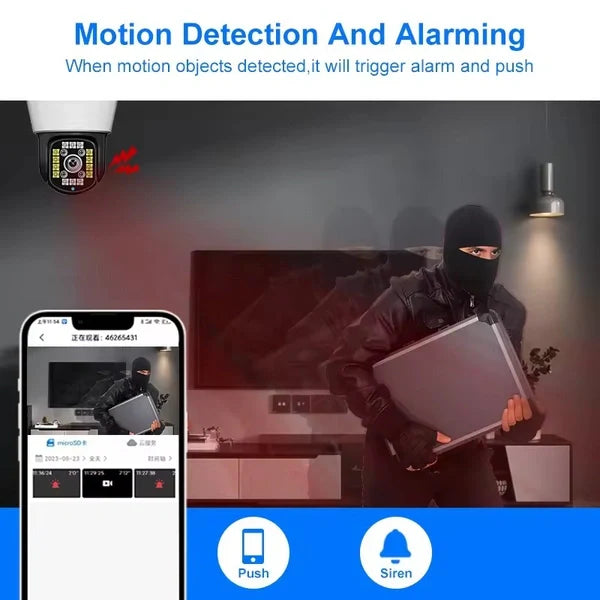 Smart Indoor PTZ Security Camera with Dual Storage | TF Card & Cloud Support, Motion Detection, Full-Color Night Vision