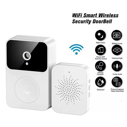 Smart WiFi Video Doorbell with Indoor Chime | HD Camera, Two-Way Audio, Motion Detection, Night Vision, App-Controlled Home Security
