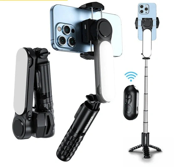 3-Axis Foldable Smartphone Gimbal Stabilizer with Tripod & Bluetooth Remote – Handheld Selfie Stick for Smooth Video Recording