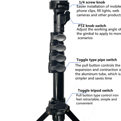 Adjustable Portable Camera Monopod with Foldable Support Legs – Lightweight Video & Photography Stand for DSLR, Action Camera & Smartphone