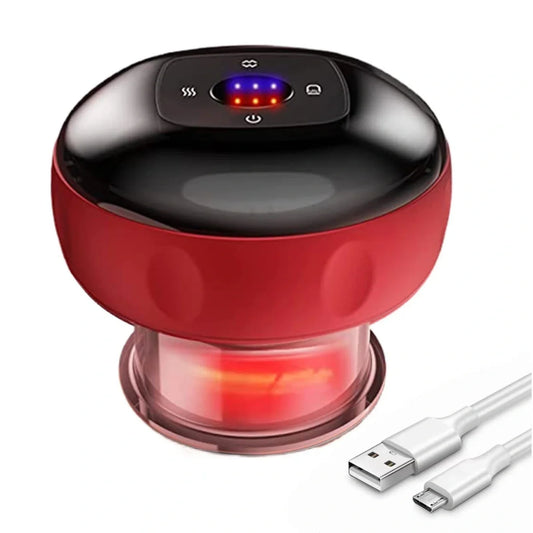 Electric Vacuum Cupping Massager with Heat Therapy – Rechargeable Smart Body Massage Cup for Pain Relief & Relaxation