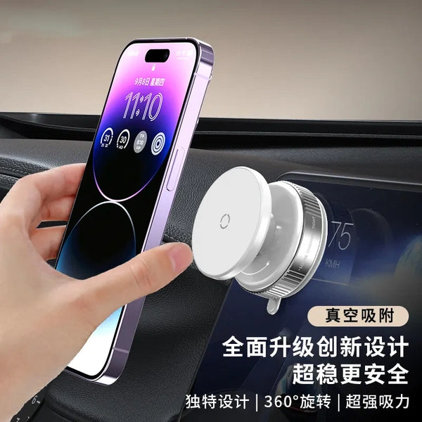 K009 Vacuum Magnetic Car Phone Holder | Strong Suction Cup, 360° Adjustable, Universal Dashboard & Windshield Mount