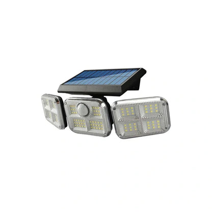 Solar Powered LED Motion Sensor Wall Light with Triple Adjustable Panels | Outdoor Waterproof Security Light