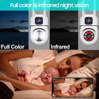 Smart WiFi PTZ Security Camera – 360° Pan & Tilt, Dual Antenna, Night Vision, Two-Way Audio