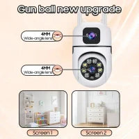 Smart WiFi PTZ Security Camera – 360° Pan & Tilt, Dual Antenna, Night Vision, Two-Way Audio