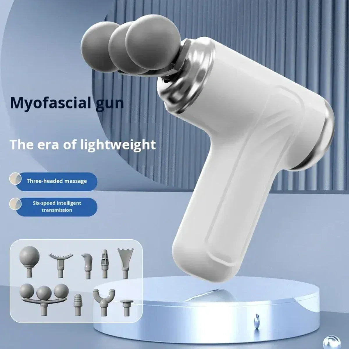 Electric 3-Head Deep Tissue Percussion Massage Gun – Handheld Muscle Relaxer for Full Body Pain Relief