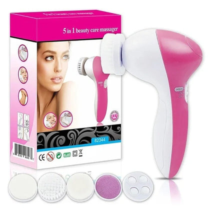5-in-1 Electric Facial Cleansing & Beauty Care Massager – Multi-Function Face Cleaning, Exfoliation & Skin Rejuvenation Device