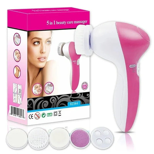 5-in-1 Electric Facial Cleansing & Beauty Care Massager – Multi-Function Face Cleaning, Exfoliation & Skin Rejuvenation Device