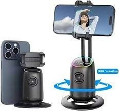 AI Auto Face Tracking Smartphone Stand with 360° Rotation – Smart Hands-Free Phone Holder for Video Recording, Live Streaming & Video Calls