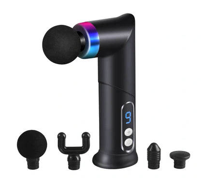 Professional Deep Tissue Massage Gun with 6-Speed Intensity & Multiple Massage Heads – Rechargeable Percussion Muscle Massager for Full Body Pain Relief