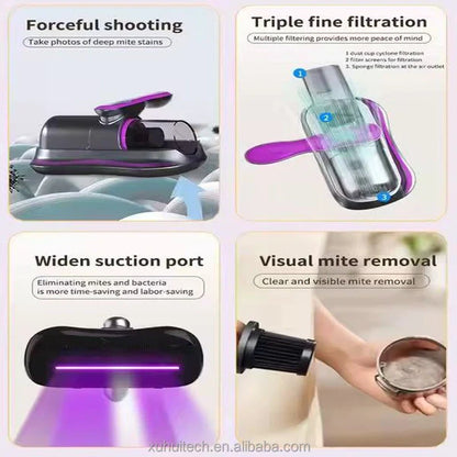 Handheld UV Mattress & Sofa Vacuum Cleaner | Dust Mite Remover with Powerful Suction for Bed, Sofa & Upholstery