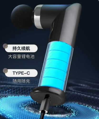 Professional Deep Tissue Massage Gun with 6-Speed Intensity & Multiple Massage Heads – Rechargeable Percussion Muscle Massager for Full Body Pain Relief