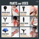High-Power Percussion Massage Gun with LED Heat Therapy & Multiple Massage Heads – Rechargeable Deep Tissue Muscle Relaxation Device